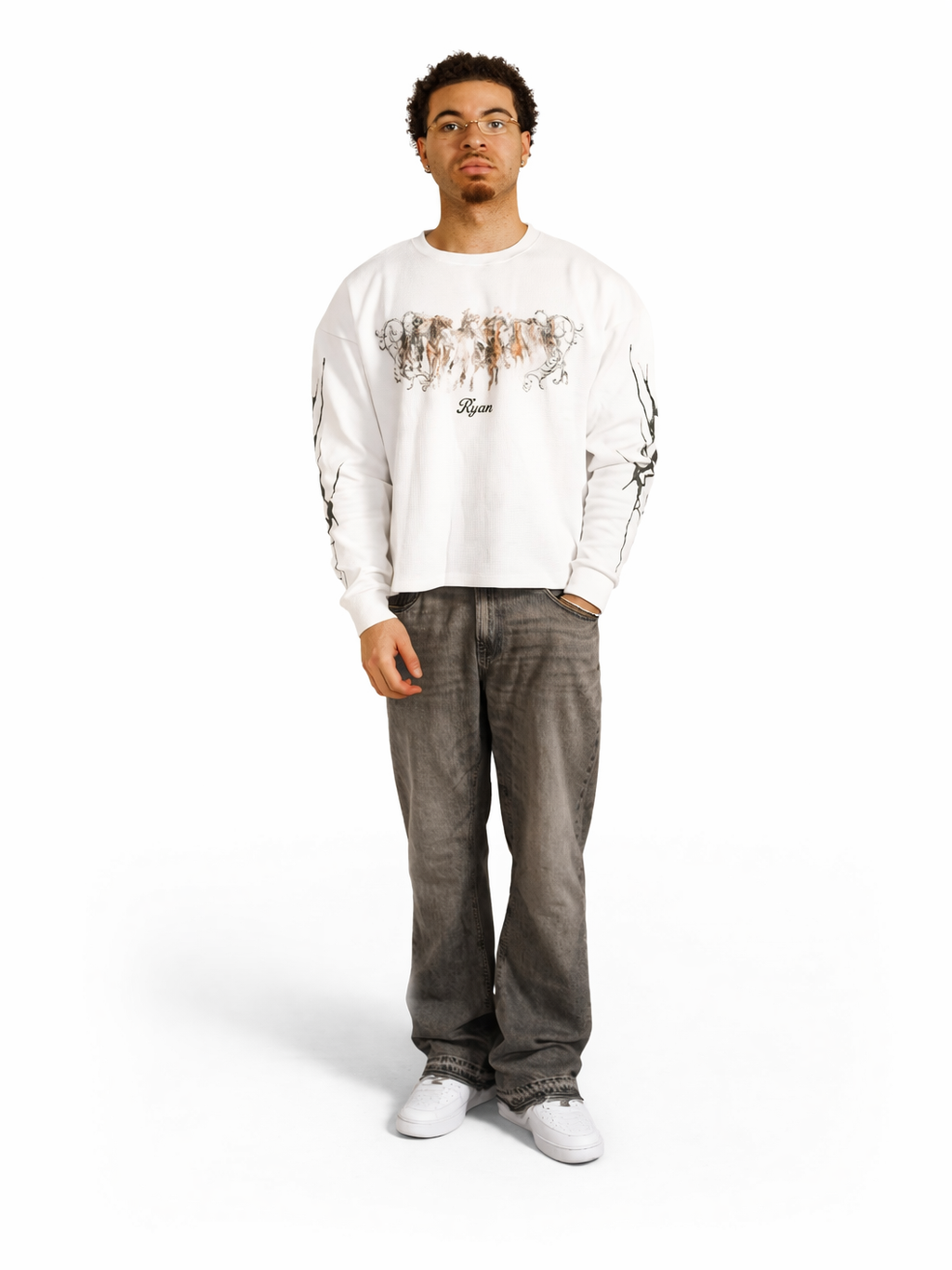 WHITE REDEMPTION WAFFLE KNIT