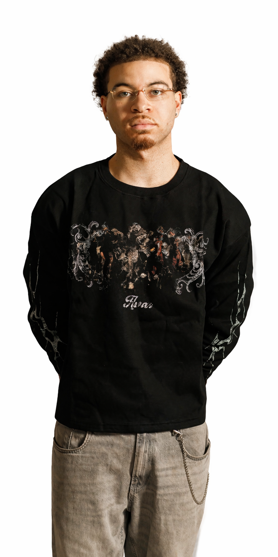 BLACK REDEMPTION WAFFLE KNIT