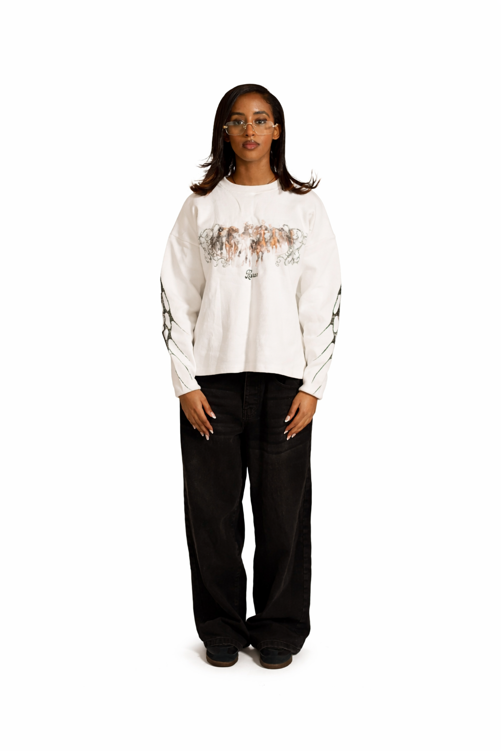 WHITE REDEMPTION WAFFLE KNIT