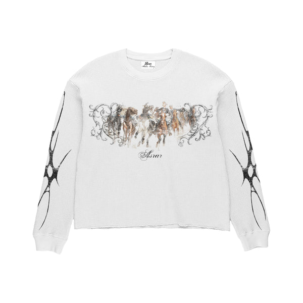 WHITE REDEMPTION WAFFLE KNIT